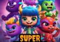 Group of cute super monsters