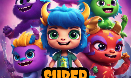 Group of cute super monsters